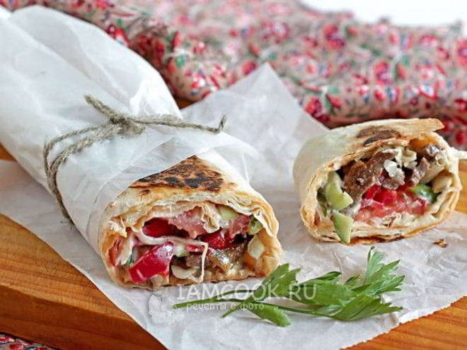 Рецепт шаурмы с говядиной по-домашнему
