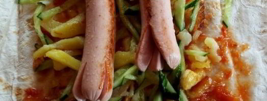 шаурма с сосиской. Шаг 14