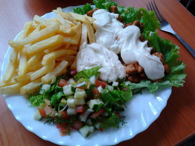 Рецепт шавермы на тарелке