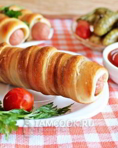 Сосиски в тесте без дрожжей