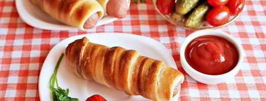 сосиски в тесте без дрожжей. Шаг 14