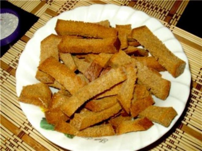 Рецепт чесночных сухариков с чесноком