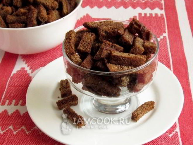 Рецепт ржаных сухариков с чесноком