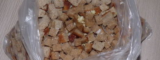 сухарики из хлеба с чесноком. Шаг 4