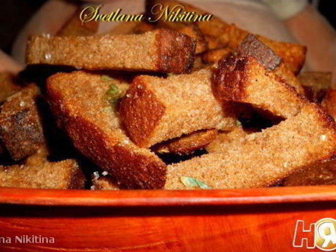 Рецепт сухариков ржаных с чесноком