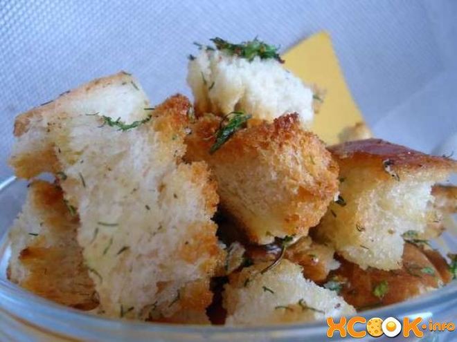 Рецепт сухариков с зеленью