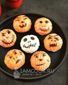 Суши темари на Хэллоуин