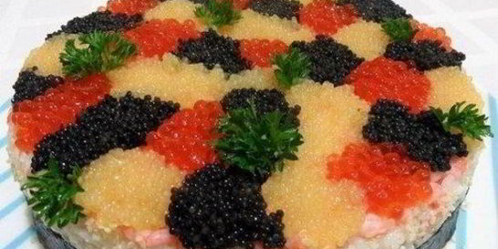 Суши-торт Три икринки