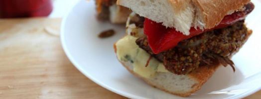 сэндвич с томленой телятиной, запеченным перцем и дор блю. Шаг 6