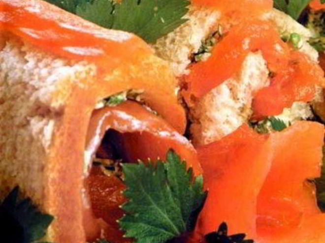 Рецепт сэндвичей-рулетиков с семгой