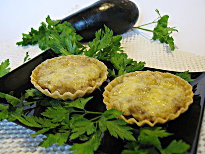 Рецепт баклажанного кокота в тарталетках