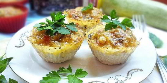 Куриные тарталетки с рисом и овощами