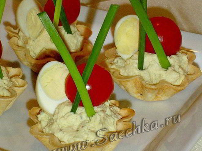 Рецепт праздничной закуски в тарталетках