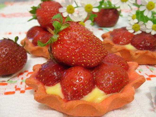 Рецепт тарталетки с клубникой