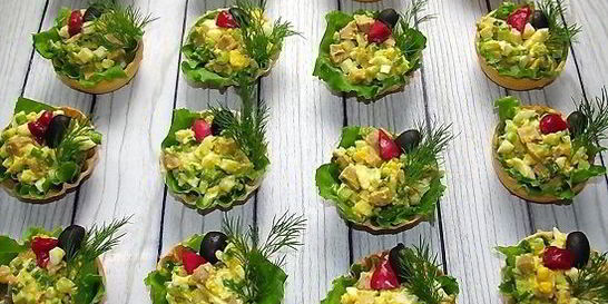 Тарталетки из печени трески