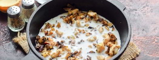 тарталетки с грибами, курицей и сливками. Шаг 6