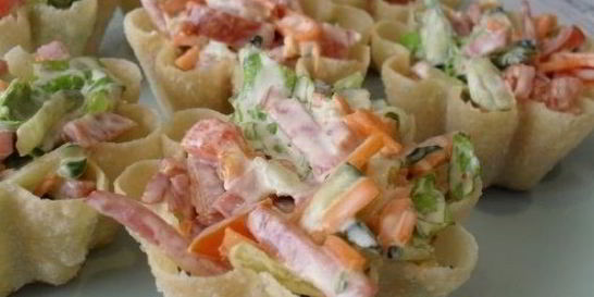 Тарталетки с корейской морковью