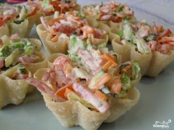 Рецепт тарталеток с корейской морковью