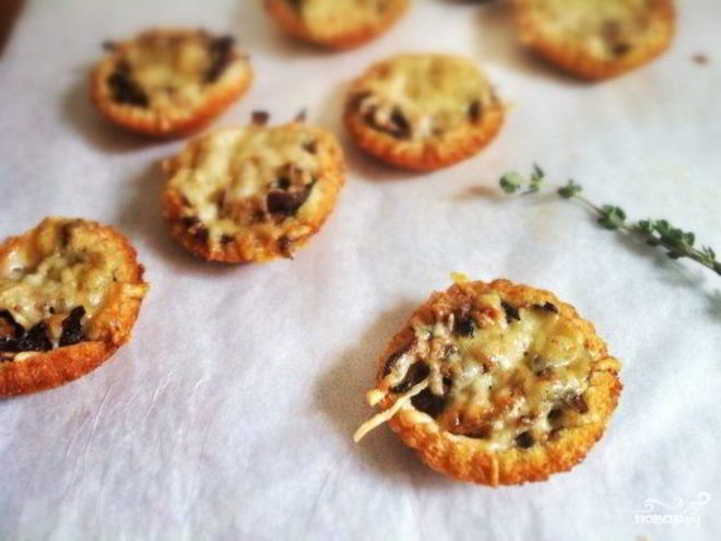 Рецепт тарталеток с маринованными грибами