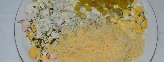 тарталетки с начинкой из крабовых палочек. Шаг 11