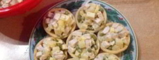 тарталетки с начинкой из курицы с ананасом. Шаг 7