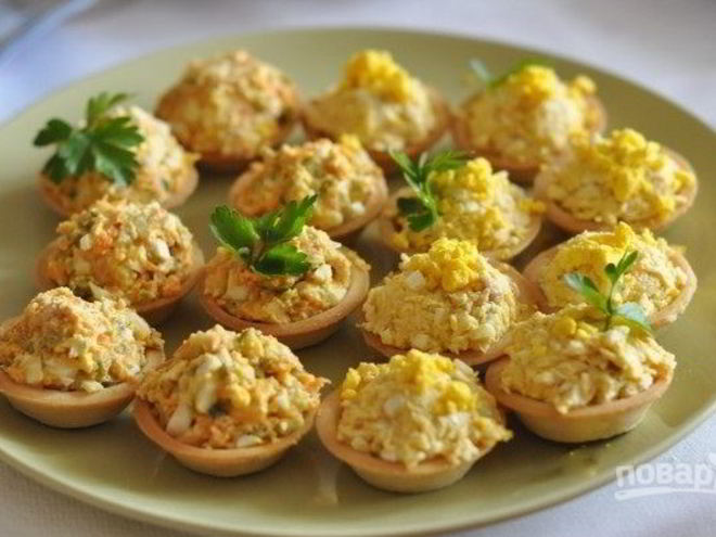 Рецепт тарталеток с печенью трески