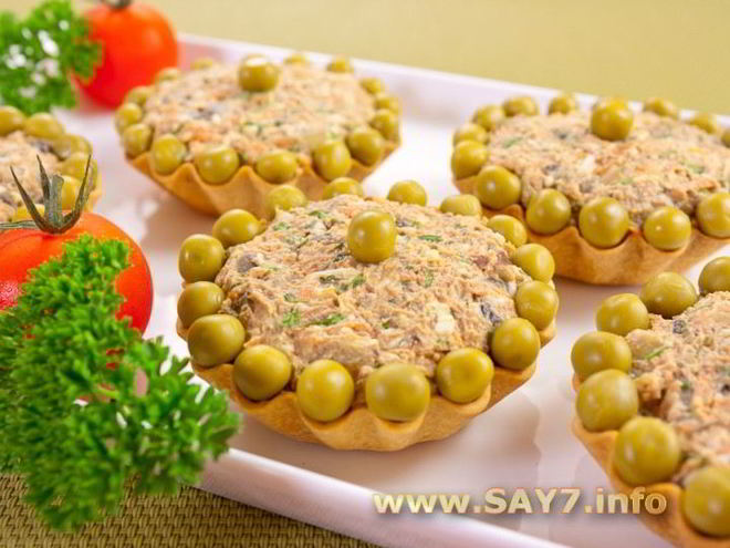 Рецепт тарталеток с салатом из куриной печени