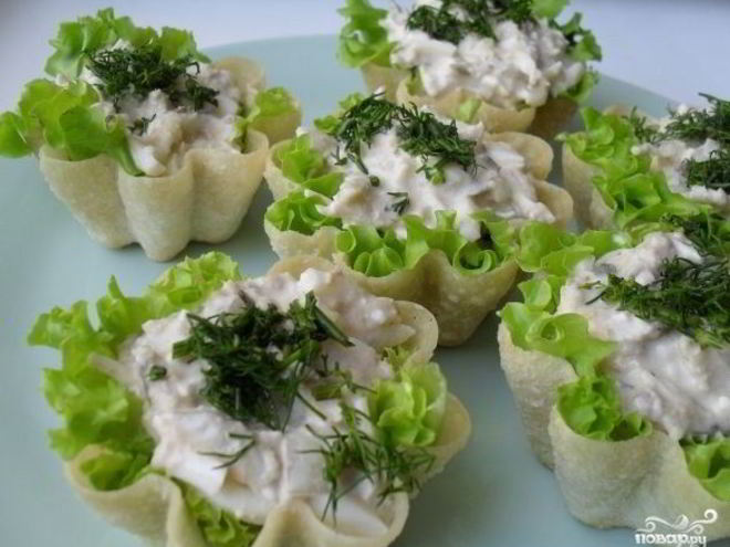 Рецепт тарталеток с тунцом консервированным