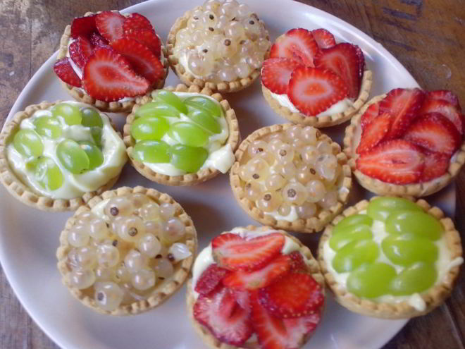 Рецепт тарталеток со сладким кремом и ягодами