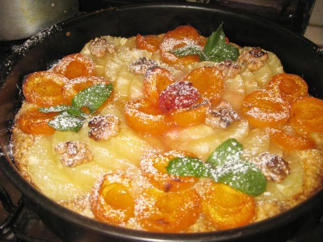 Рецепт абрикосово-ананасового тарт в карамели