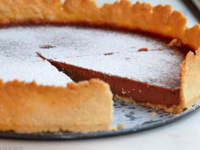 Рецепт шоколадного тарта со сливкми