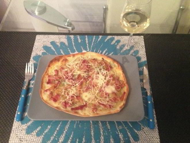 Рецепт тарта фламбе с беконом