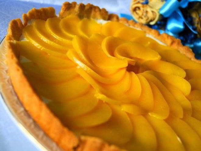 Рецепт тарта с маскарпоне и персиками