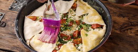 тарт с творогом, помидорами черри и базиликом. Шаг 9