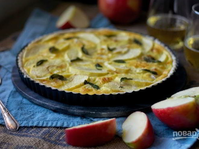 Рецепт тарта с яблоками и сыром