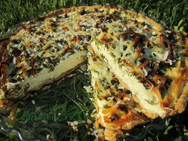 Рецепт тарта творожного с зеленью