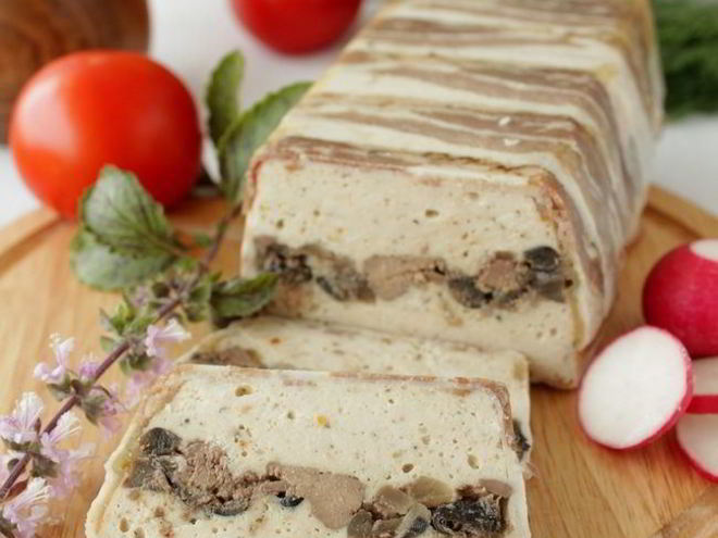 Рецепт террина куриного с печенью и грибами