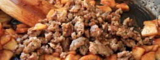 французские тосты с яблоками и колбасой. Шаг 3