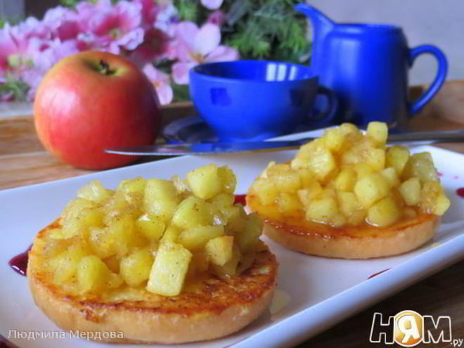 Рецепт французских тостов с яблоками