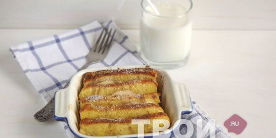 Французские тосты, запеченные с яблоком