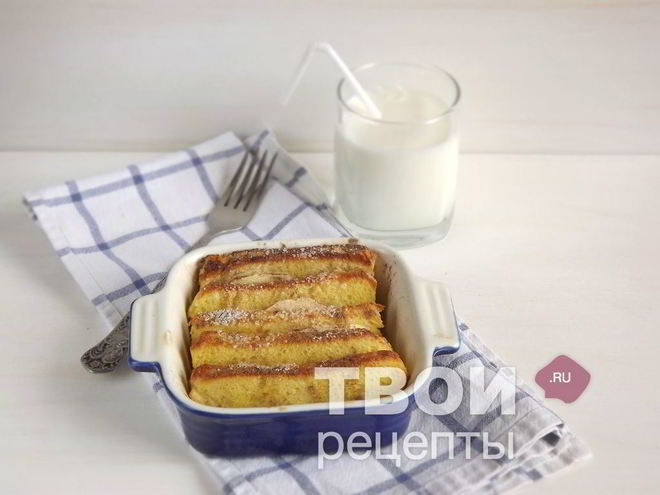 Рецепт французских тостов, запеченных с яблоком