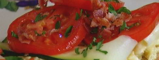 тосты с беконом, помидорами, цукини и сыром. Шаг 10