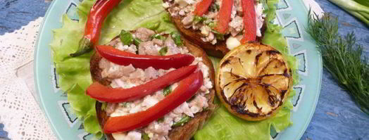 тосты с печенью налима и сладким перцем. Шаг 7