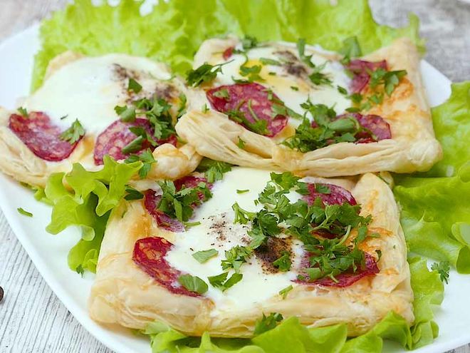 Рецепт яичницы на тесте