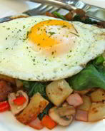 Яичница с грибами на завтрак