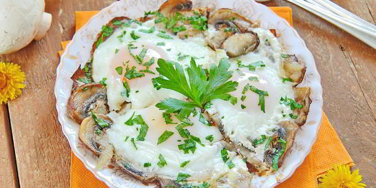 Яичница с грибами