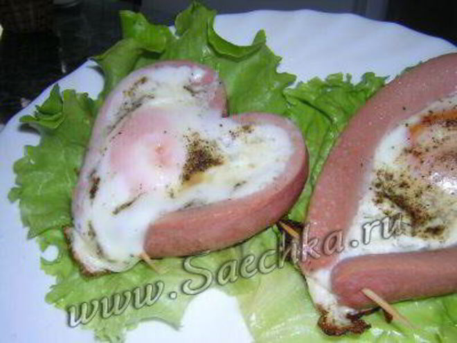 Рецепт яичницы сердечко