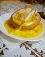 Яичница в булке Кораблик в море