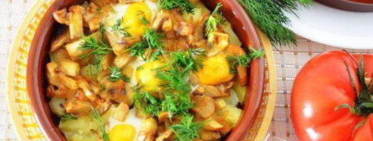 яйца, запеченные с картофелем и грибами. Шаг 7