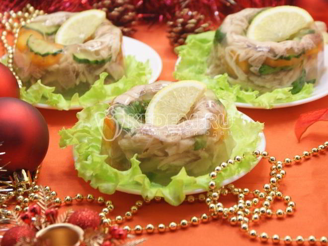 Рецепт заливного из курицы новогоднее